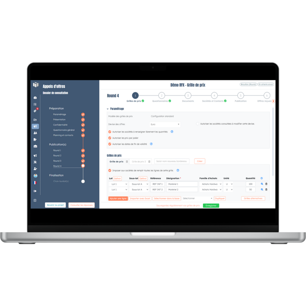 Visuel logiciel achat Appels d'offres
